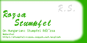 rozsa stumpfel business card